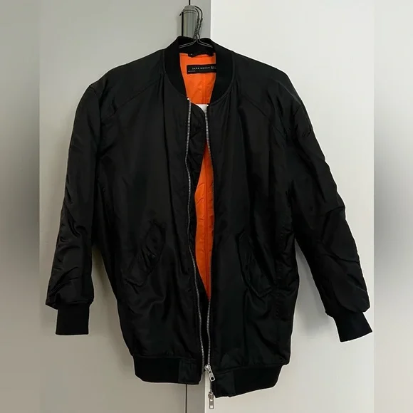 ★ZARA★ PUFFBALL BOMBER JACKET Zara | Jackets & Coats | Zara Oversized Black Bomber Biker